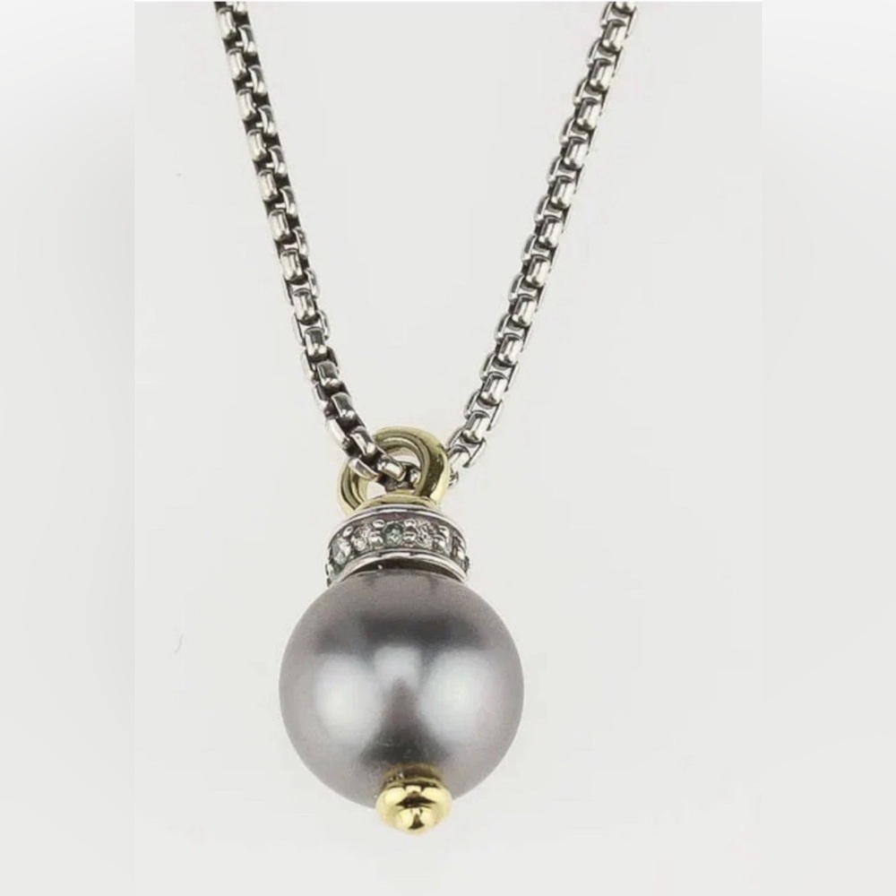 David Yurman Tahitian Pearl diamonds 925/18k  neckless